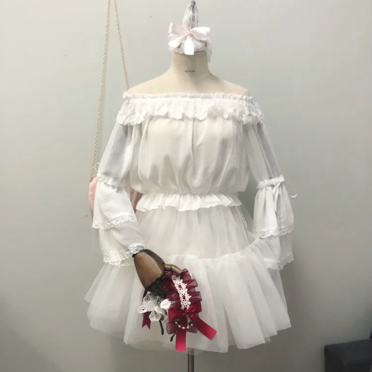 Mergina lolita dress White underskirt Moterų Baltos spalvos Trumpą apatinio trikotažo suknelė Kamuolys Suknelė Bublble sijonas mergina