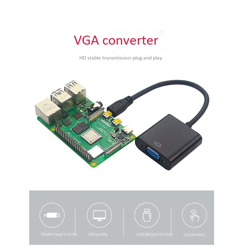 Micro-HDMI į VGA Adapteris, Kabelis, 1080P Vaizdo Keitiklis su o jungtis, USB Maitinimo Kabelis Fotoaparato Aviečių Pi 4