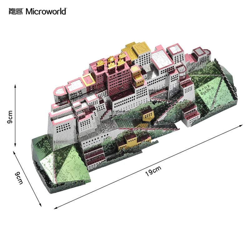 Microworld 3D metalo įspūdį Potala pastato Modelis 