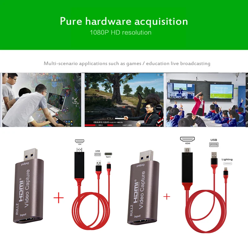 Mini Video Capture Card USB 3.0 HDMI Vaizdo įrašymo Grabber Telefono Žaidimas, Kameros Fotografavimo, Įrašymo Lange IOS HDMI/ Tipas-C-HDMI