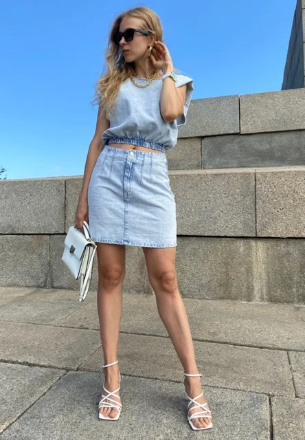 Moterys Vasarą Mėlyna Atsitiktinis Aukšto Juosmens Pieštuku Džinsinio Sijonai High Street Mygtuką, Viskas suderinta, Mini Džinsai Sijonas faldas mujer moda 2020 m.