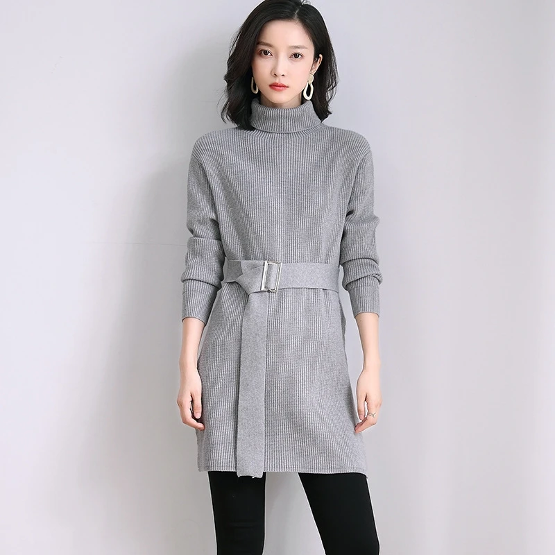 Moterų Derliaus Stilingas Korėjos Ilgai Stiliaus Megzti Pusės Split Megztinis Žiemos Golfo Prarasti Šiltas Storas Varčias Megztinis 2020 Naujas