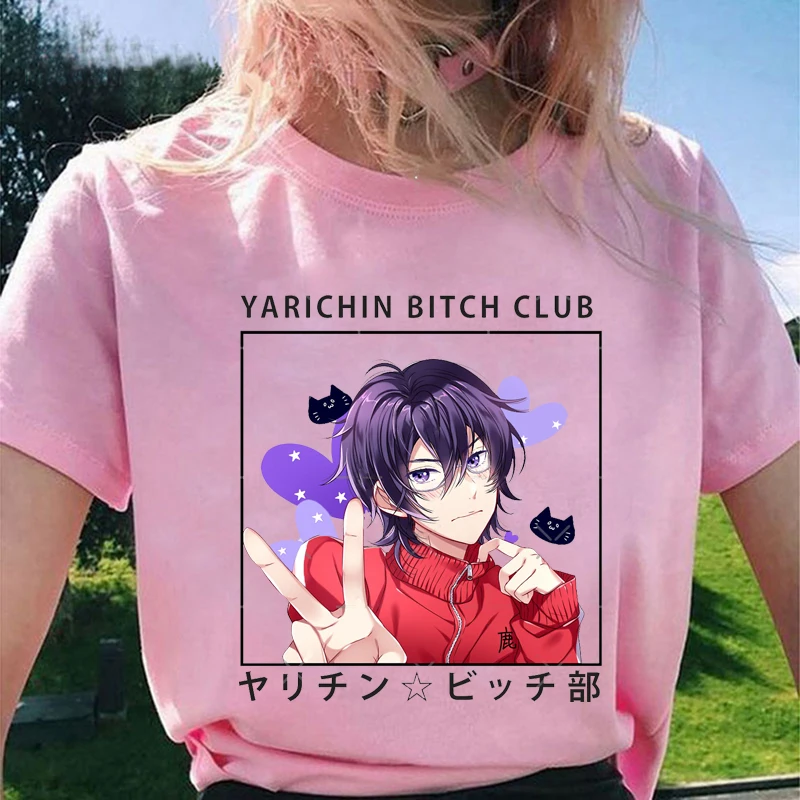 Moterų Marškinėliai Yarichin B Klubo Spausdinti Marškinėlius Harajuku Vintage Marškinėliai Vasaros Moteris 
