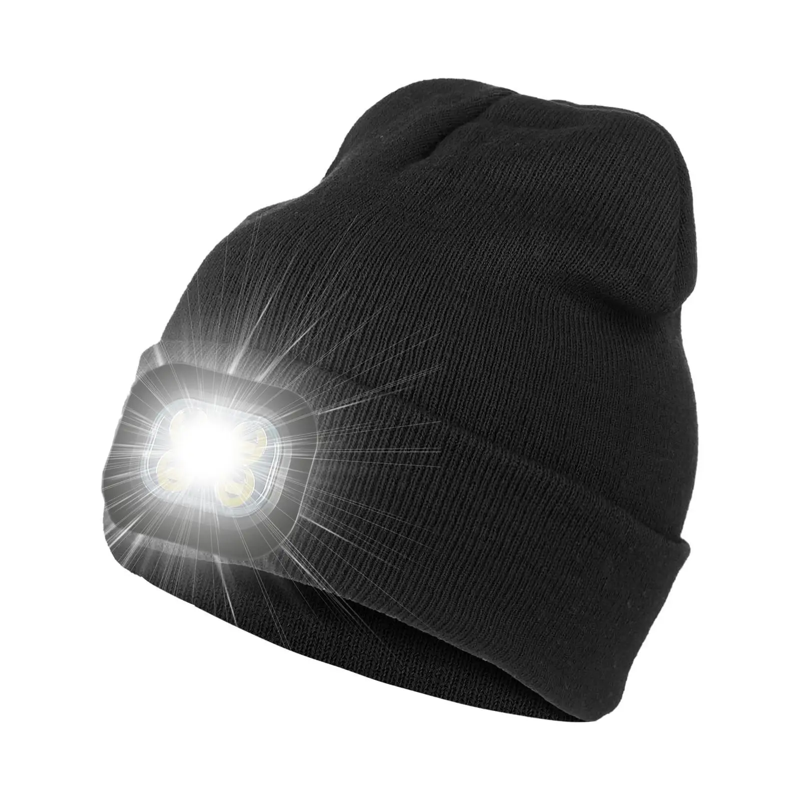 Moterų, Vyrų, Žiemą Šilta Megzta Kepurė Ryškus LED Galvos Žibintuvėlis Skrybėlę USB Įkrovimo Medžioklės Jojimo Alpinizmo Naktį Žvejybos Kepurės