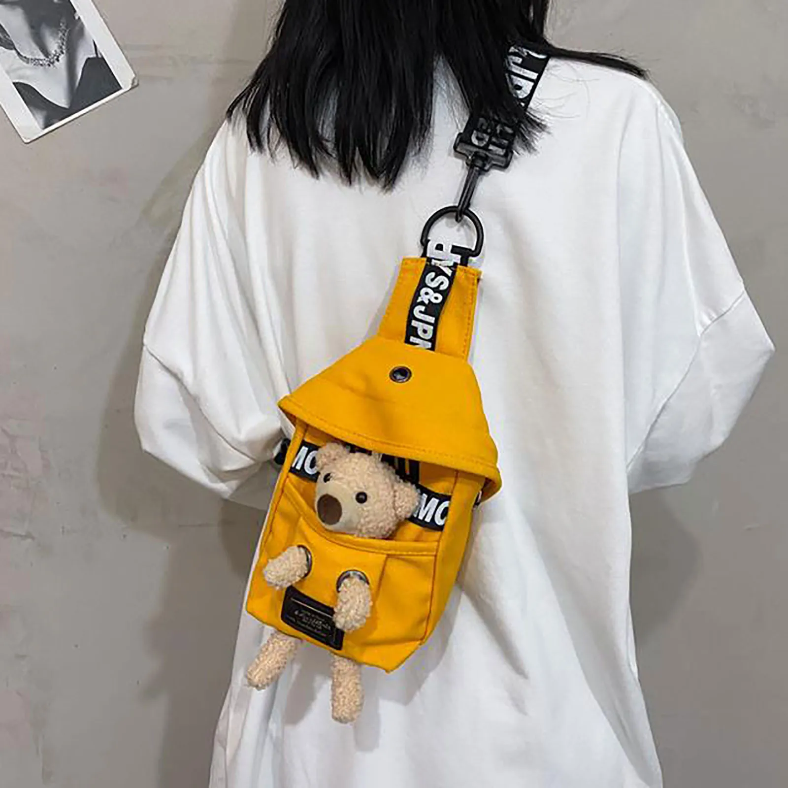 Moterų gyvūnų įstrižainės Drobės maišelį žavinga pečių maišą Animacinių filmų spausdinti krūtinės maišelį maišeliu dos femme de marque 2020#g30