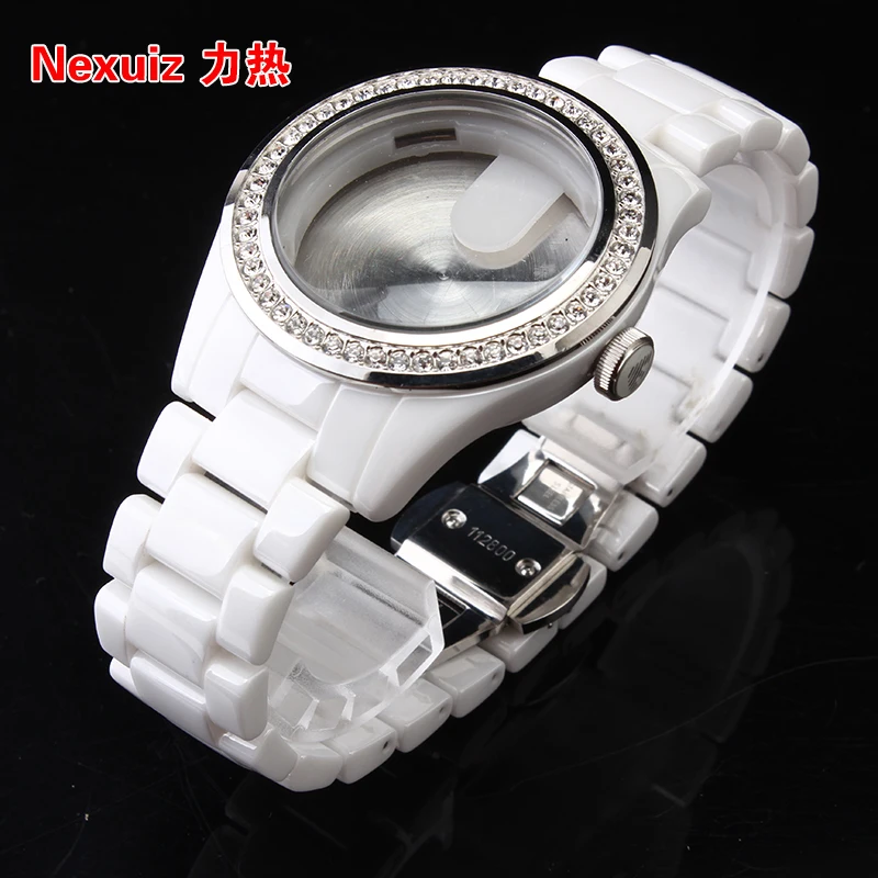 NAUJAS Watchbands,Aukštos Kokybės baltos Keramikos Watchband Deimantų Žiūrėti AR1426 moterų watche Apyrankę WATCHBAND