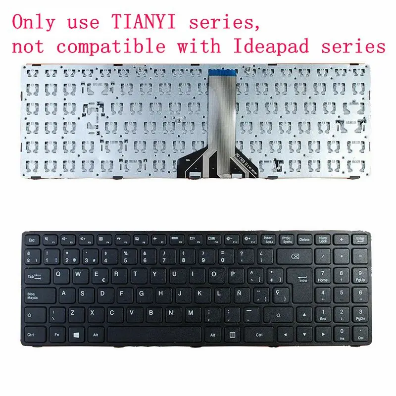 NAUJAS ispanų Nešiojamojo kompiuterio Klaviatūra Lenovo TIANYI 100-15 IBD 100-15IBD 100-15ibd B50-50 SP Nešiojamojo kompiuterio Klaviatūra juoda