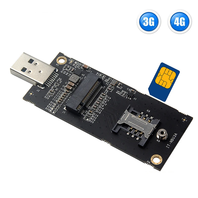 NGFF, kad USB 3.0 adapteris kortelę, SIM kortelės Lizdas, 3G 4G WWAN LTE M2 sąsajos modulis Quectel EM12-G EM05-E SIMCOM SIM7906E-M2