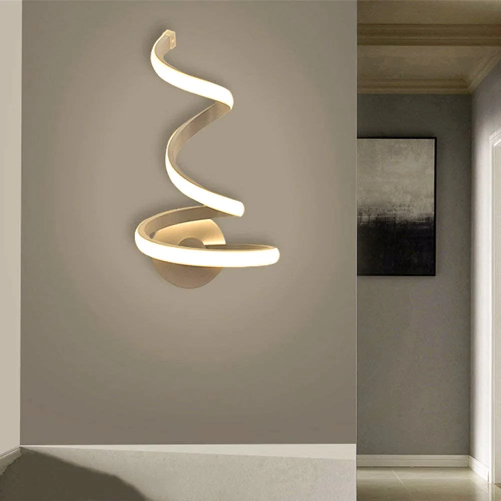 Naktiniai Kambario, Miegamojo Sienų Dekoras Menų Modernios LED Spiralinė Šviesa Šilta/Balta Šviesa Wall Mount Metalo Lempa už Kambarį