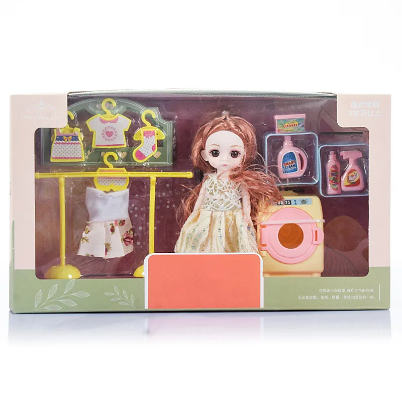 Naujas 16cm Bjd Doll 13 Jungtinio Kilnojamojo Mergina Žaisti Namas Žaislų Rinkinys Dėžutėje Mados Kaita-iki Skalbimo Mašina, Dviračių Nustatyti Gimtadienio Dovanų Dėžutėje