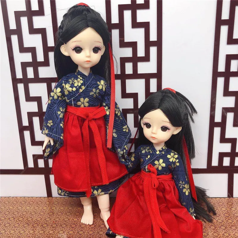 Naujas Produktas BjD 28 Cm Lėlės 22 Jungtinio Kilnojamojo Kinijos Kostiumu Mergina Dress Up Žaislas, 3D Modeliavimas Blakstienos Vaikams 