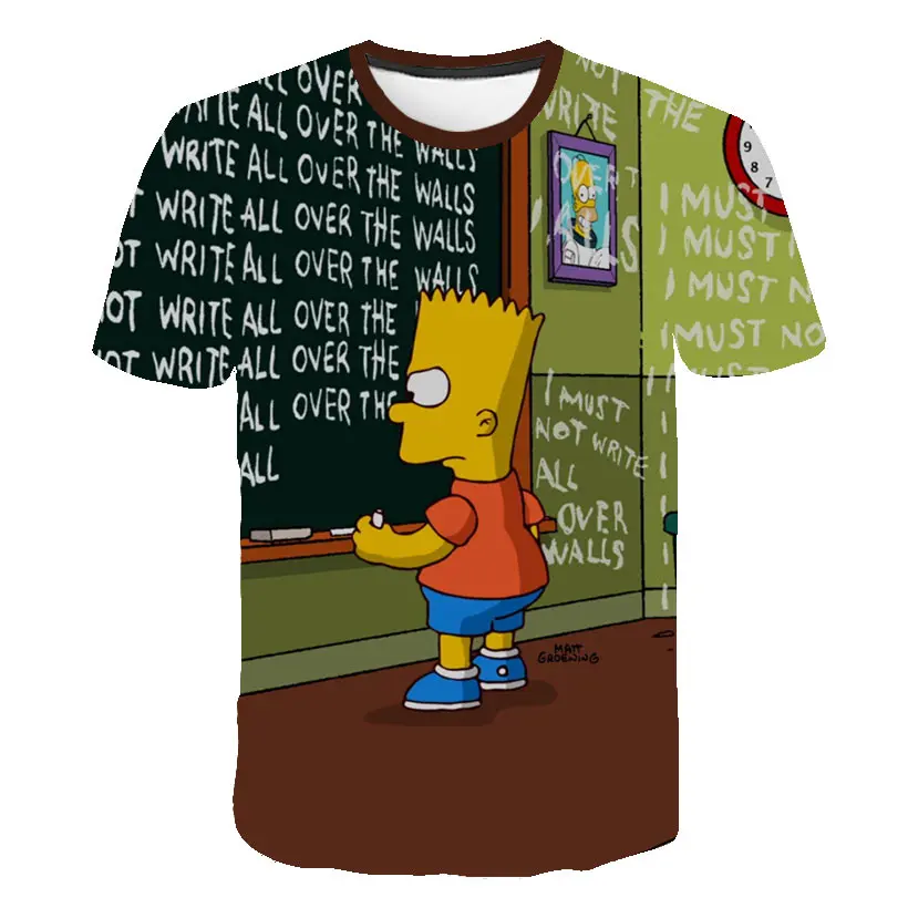 Naujas simpsonų juoda hip-hop street pratęsimo vyriški T-shirt mados prekės ženklo drabužių, vasaros spausdinti marškinėliai vyriški negabaritinių marškinėliai