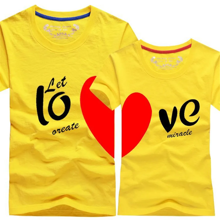 Naujas trumpas Rankovės Marškinėliai Unisex Raudona Meilės Širdis Pora Stilių, Spausdinimo, Medvilnės Viršuje Tee Atsitiktinis O Kaklo Drabužių Streetwear