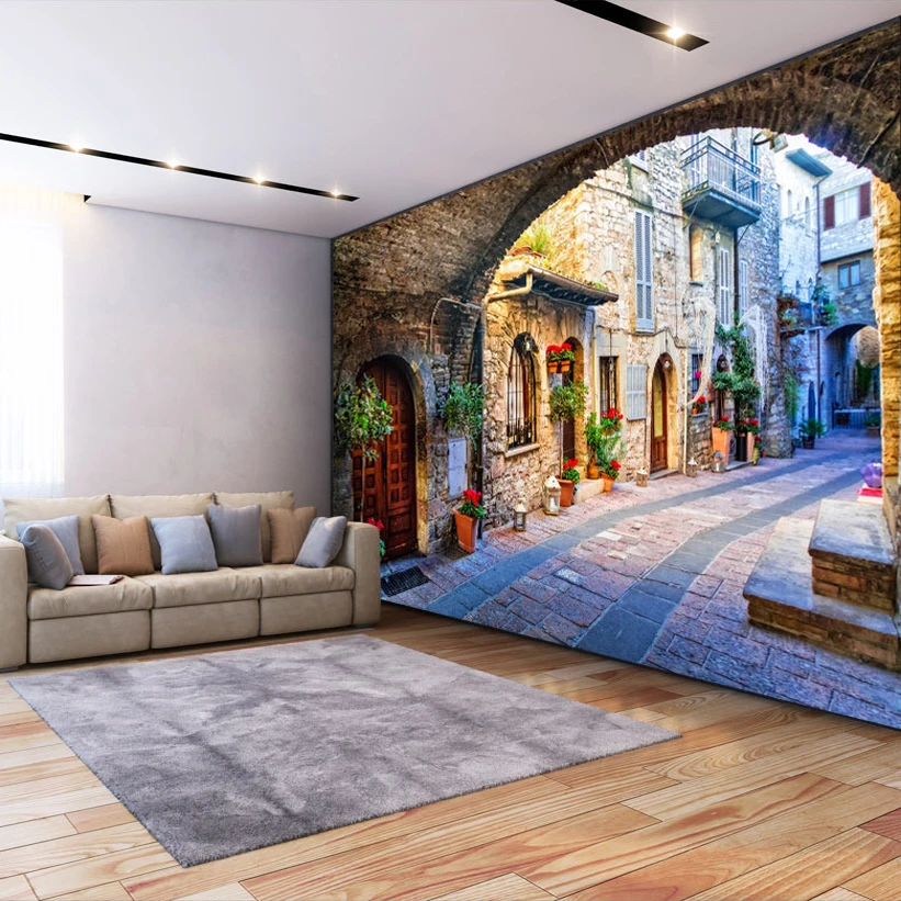 Neaustinių ekrano Užsklanda Užsakymą Foto tapetų Freskos 3D italijos Miesto Gatvės Vaizdas, Europos Kraštovaizdžio, Sienų danga Papel De Parede