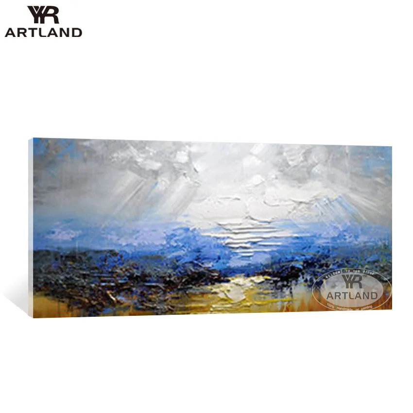 Nemokamas pristatymas šiuolaikinio abstraktaus Rankų darbo naftos tapyba ant drobės storio naftos mėlynas dangus dekoracijos sienos meno plakatas kambarį miegamasis