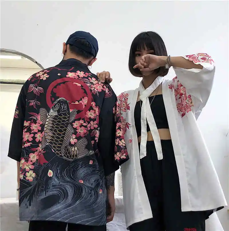 Neploe Moterų Harajuku Cardigan Japonų Kimono Vasarą Skaitmeninis Atspausdintas Laisvi Marškinėliai Topai Atsitiktinis Moteris, Vyras Kimonos Kailis 36192