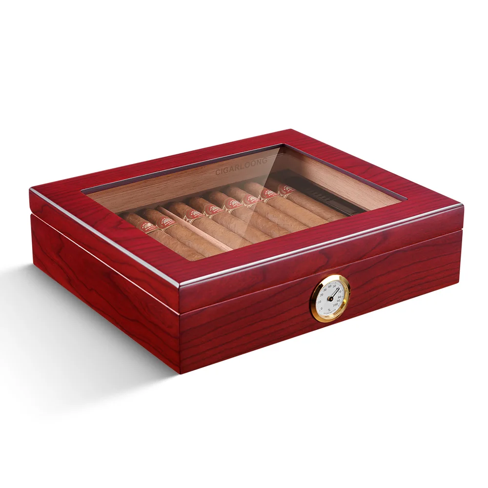 Nešiojamų Ispanija Kedro Cigarų Atveju Medienos Kelionės Cigarų Humidoras Rinkinys su Drėkintuvas ir Drėgmėmačiu Ruda talpinimo CA-0121
