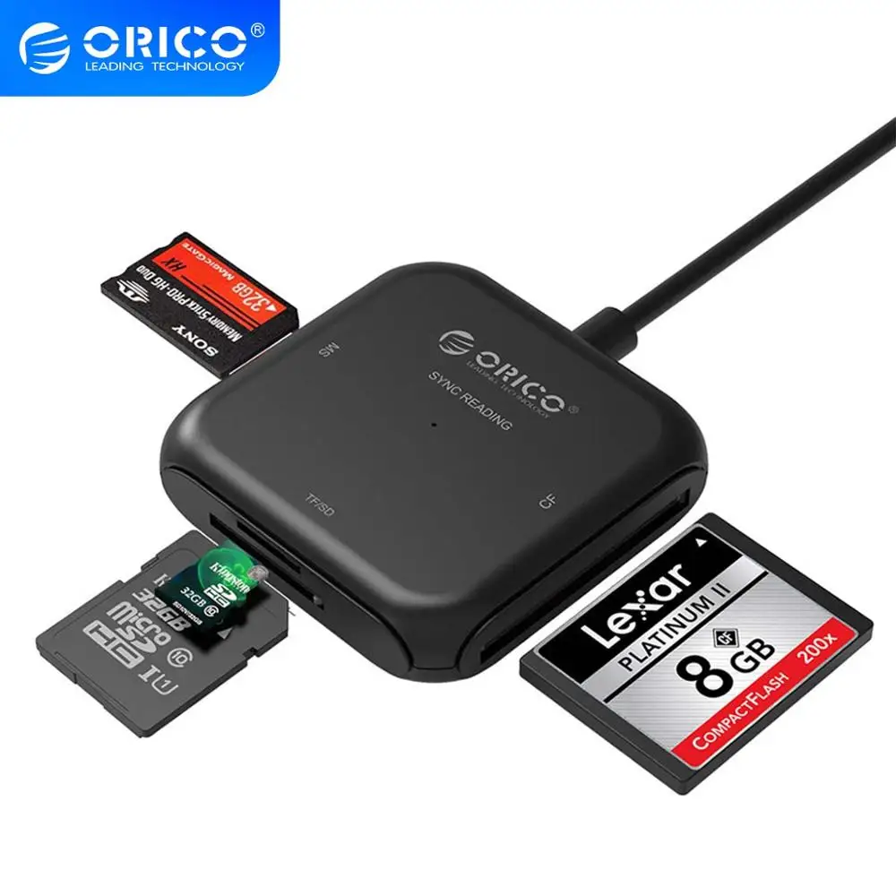 ORICO 4 in 1 USB 3.0 Kortelių Skaitytuvas Flash Multi Atminties Kortelių Skaitytuvas dėl TF SD, MS, CF, Nešiojamas OTG Kortelės Skaityti USB3.0 Kortelės Adapteris