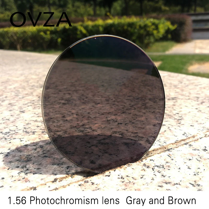 OVZA 1.56 atsparus UV Photochromic Lęšis Skaidrus Lęšis Paverčia Pilka Ruda UV400 Spalvą Recepto Objektyvas Asferinis Bazės Keitimas
