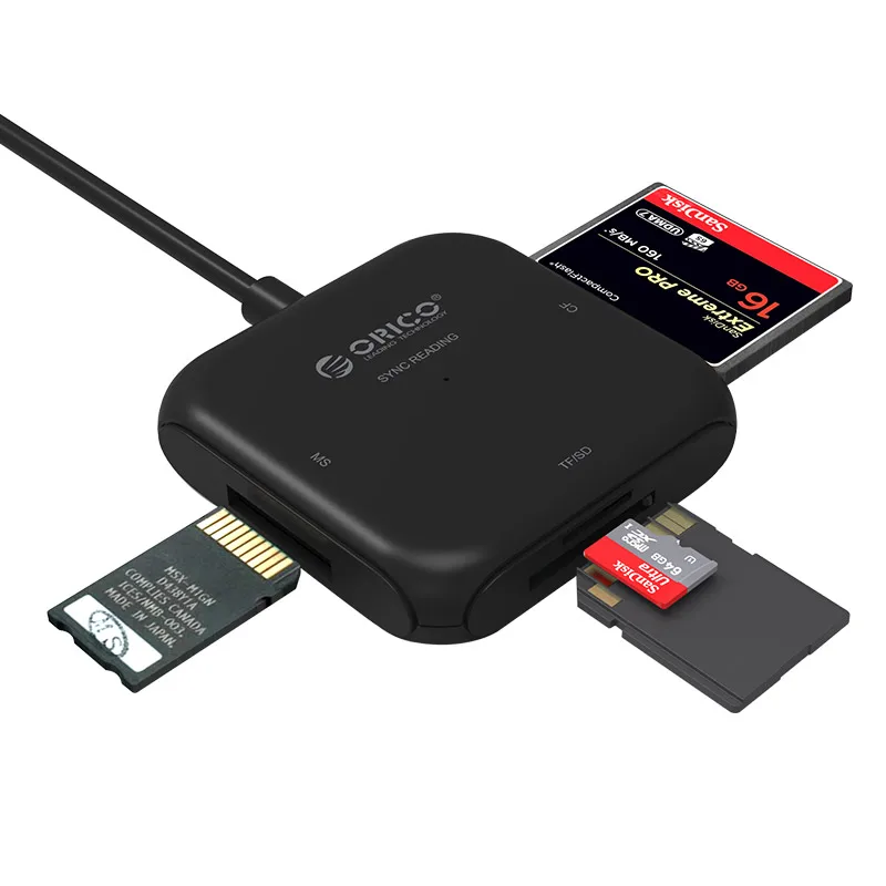 Orico 4 1 TF/SD USB3.0 Card Reader 5Gbps 2TB MS atminties Kortelių Skaitytuvo Adapteris Super Greitis Plėtinio Antraštės Dėl TF, SD, MS CF