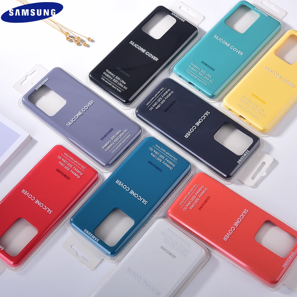 Originalus Samsung Galaxy S20 plius S20 Ultra silikono atveju Soft-touch atgal apsaugoti padengti atveju S20+ S 20 telefono apvalkalas su dėžutė