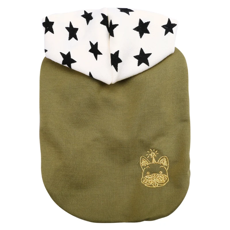 PETCIRCLE Šunų Drabužius Armijos Žalia/Raudona Žvaigždė Hoodie prancūzų Buldogas Corgi Pug Šunų, Mažų/Vidutinių Naminių Šunų Kostiumų Mielas Paltai