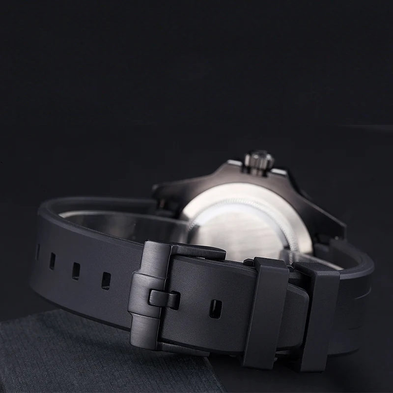 Parnis 40mm Automatinis laikrodis 10ATM Siwm Naras Vandeniui Mechaninis laikrodis Vyras su Juoda Guma Dirželis Keramikos Bezel xfcs