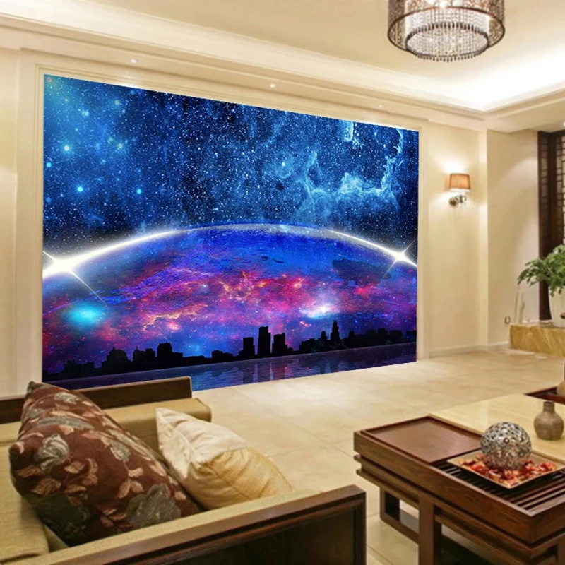 Pasirinktinis Namų Puošybai Didelės Freskos Tapetai, Gražus Visatos Žvaigždėtas Dangus Kambarį, Miegamąjį, TV Foną Foto tapetų 3D