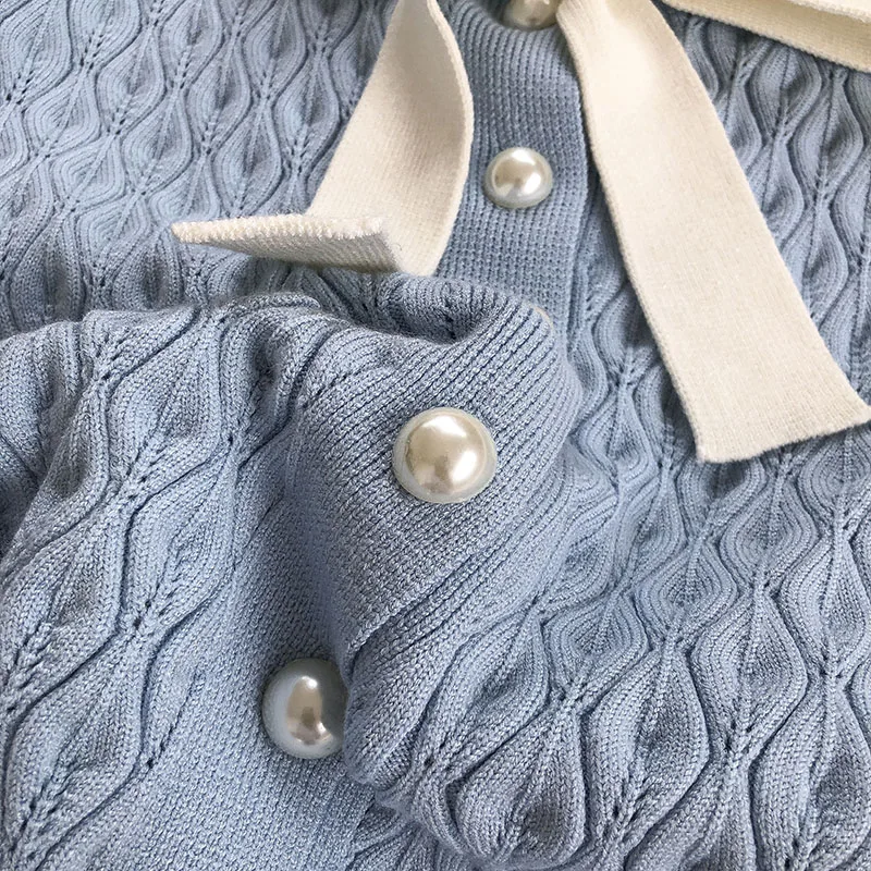 Prancūzijos Derliaus Lankas V-kaklo Džemperis moterims naujo rudens 2020 korėjos ilgomis Rankovėmis Pearl Button Cardigan Kint Kailis
