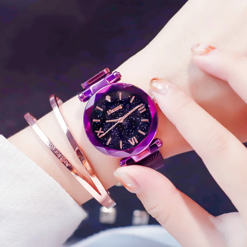 Prekės Ulzzang Relogio Žvaigždėtas Dangus Magnetas Sagtis Moterų Laikrodžiai Elegantiškas Daugiakampio Suknelė Žiūrėti Moterų Kvarcinis Laikrodis Bayan Kol Saati-21