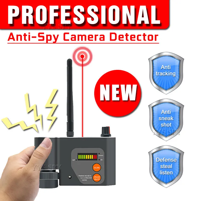 Profesinės Anti-Spy RF Detektorius Novatoriškų Infraraudonųjų spindulių Camara Lazerio GSM WiFi Signalo Aptikimo slaptosios Kameros Objektyvą, Fokusavimo Nuskaitymas