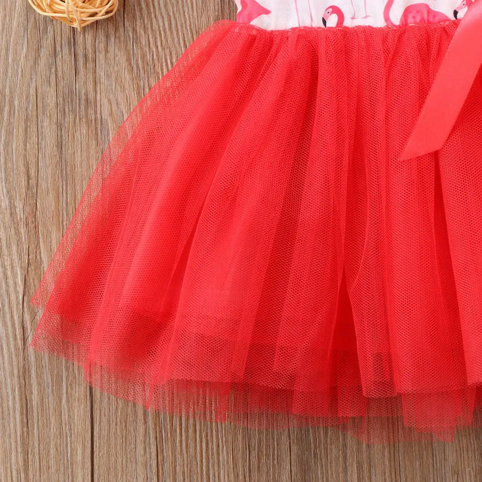 Pudcoco Mergina Dress 0-5Y Bamblys Naujagimis Vaikas Baby Girl Princesė Gyvūnų Flamingo Suknelė Przybornik Vasaros