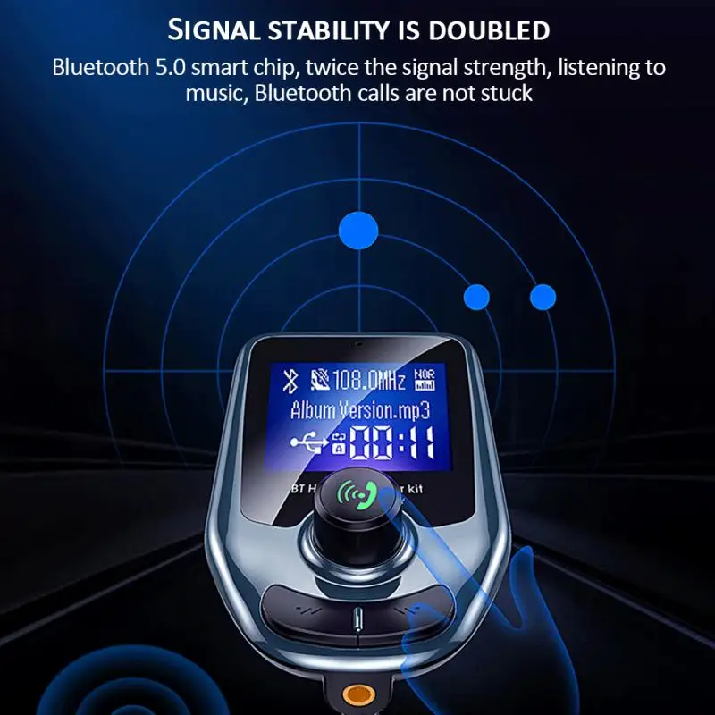 QC3.0 Greito Įkrovimo Bluetooth 5.0MP3 Muzikos Grotuvas Transporto priemonės, Bluetooth, FM Siųstuvas, LCD MP3 Grotuvas USB Įkroviklis
