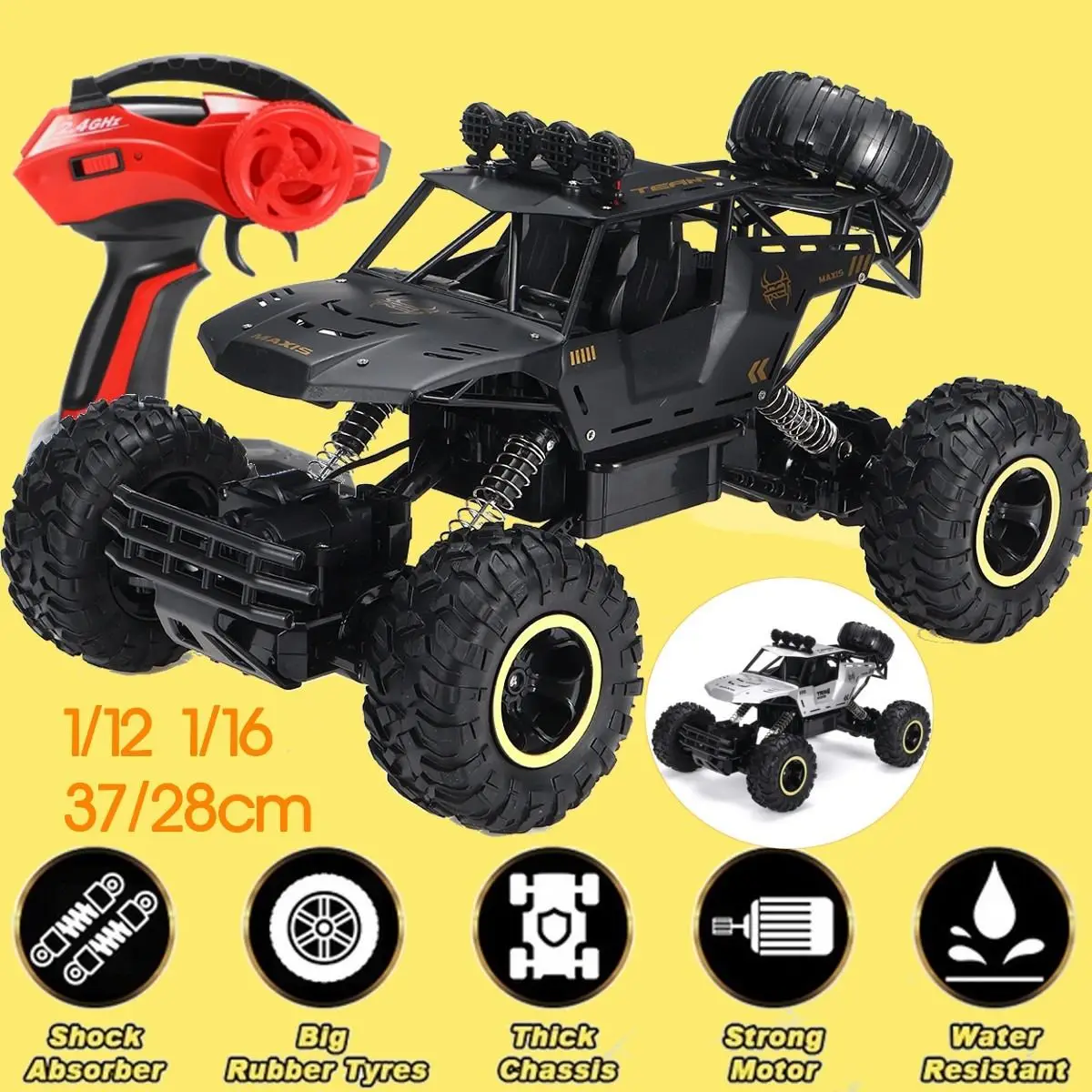 RC Automobilis 1:12 37CM 4WD 2.4 G nuotolinio valdymo radijo bangomis automobilis žaislas automobilis 2020 didelės spartos sunkvežimių, visureigių sunkvežimių vaikų žaislai