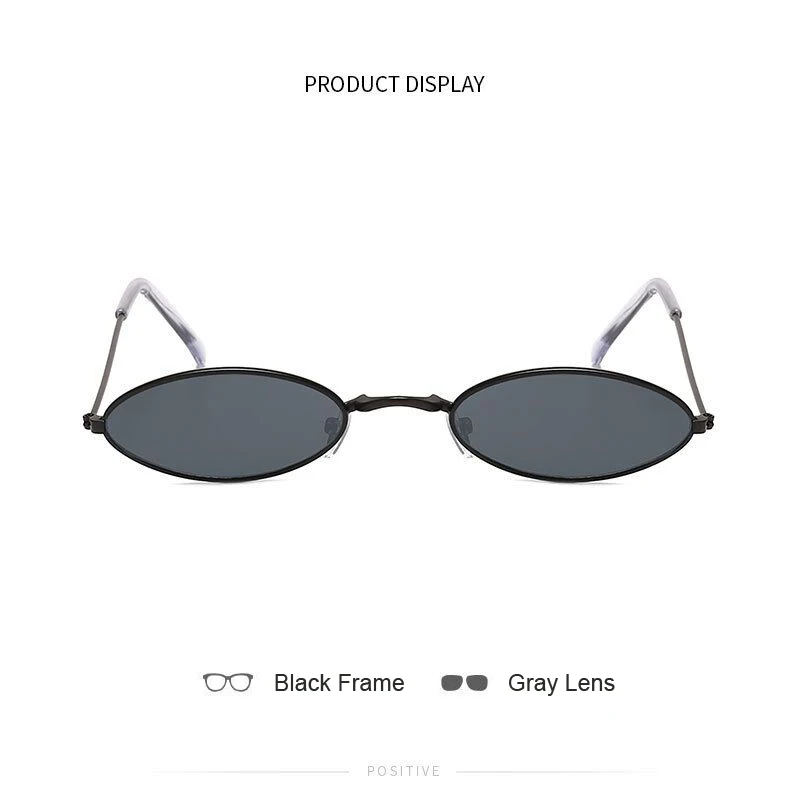 Retro mažas ovalo formos akiniai nuo saulės ponios retro prekės ženklo moterys juoda raudona metallic sunglassesLISM