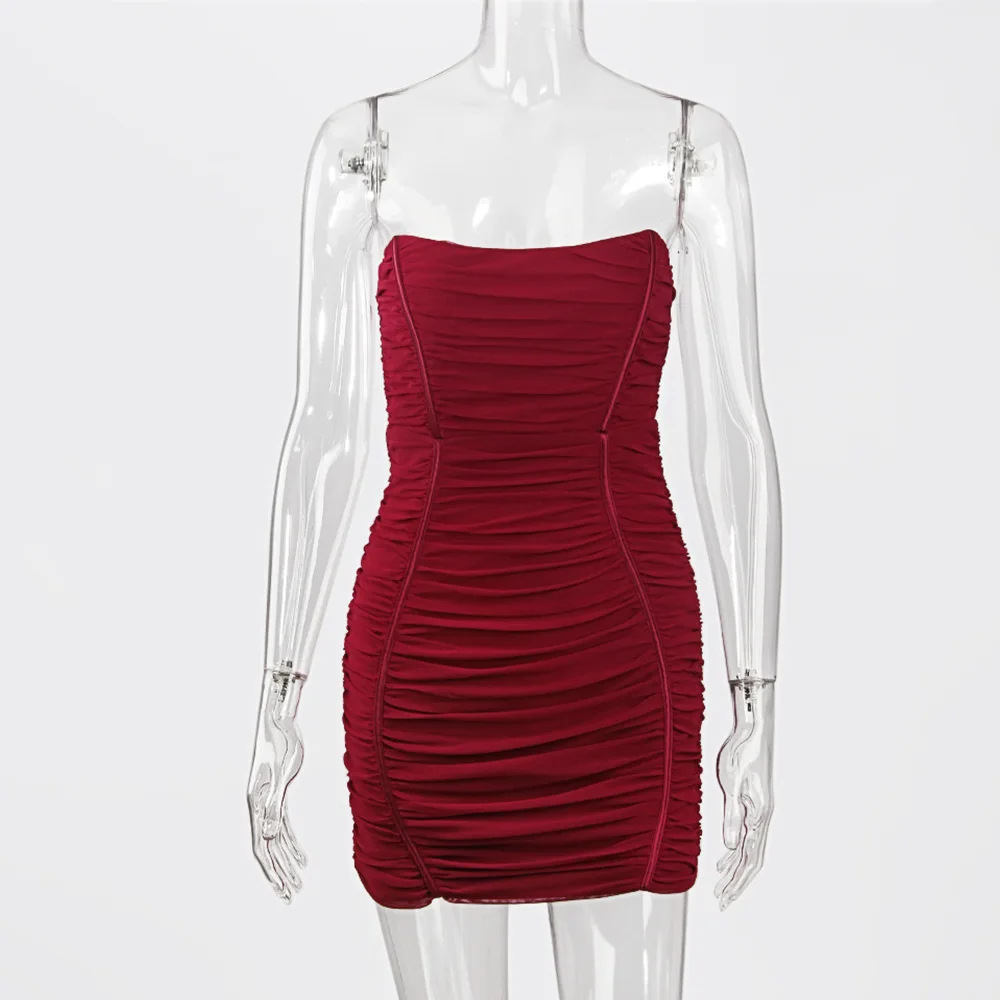 Ruched Plisuotos Stebėjimo Suknelė Moterims Rudenį Kietas Seksualus Šalies Klubas Mini Suknelė Mados Skraiste Bodycon Suknelė 2020 Vestidos