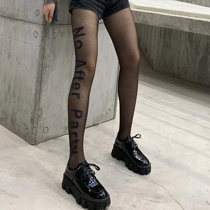 Rudens ir žiemos mados prekės ženklo Paryžiaus anglų laiškas antihook super plonas moterų romper kojinės, seksualios ananasų kojines rekomenduojama