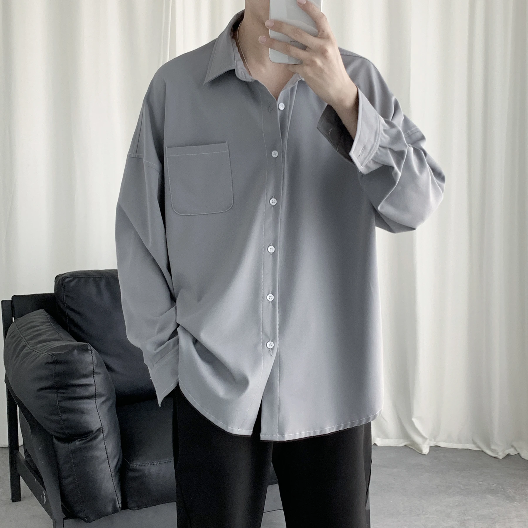Rudenį Vyrų Drabužiai vientisos Spalvos Havajų Baltos spalvos Marškinėliai ilgomis Rankovėmis Drabužius prancūzų Manžetai Mens Mados Marškinėliai Camisa Masculina M-XL