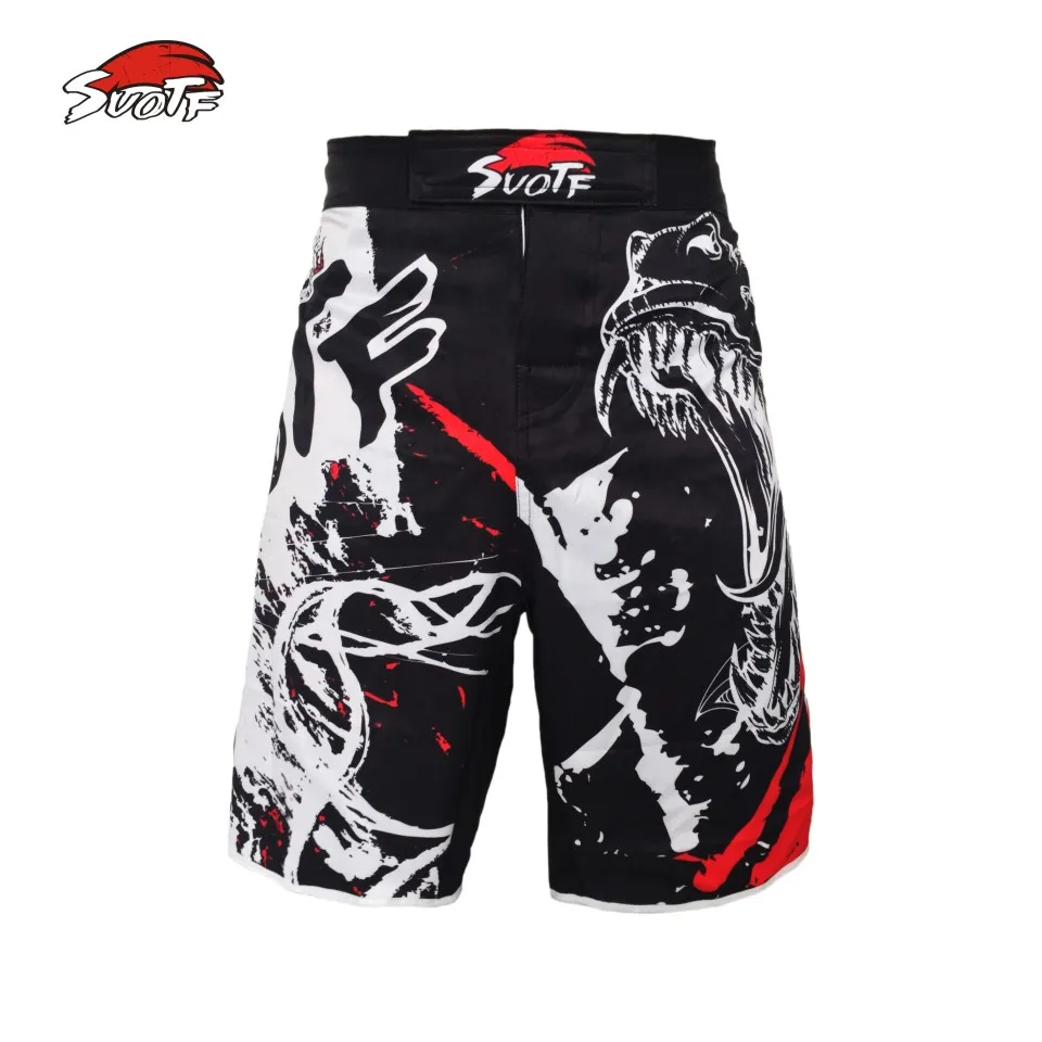 SUOTF juodo rašalo stiliaus valdinga rėkia MMA sporto kvėpuojantis šortai kovoti bokso Tiger Muay Thai pigūs mma šortai boxeo