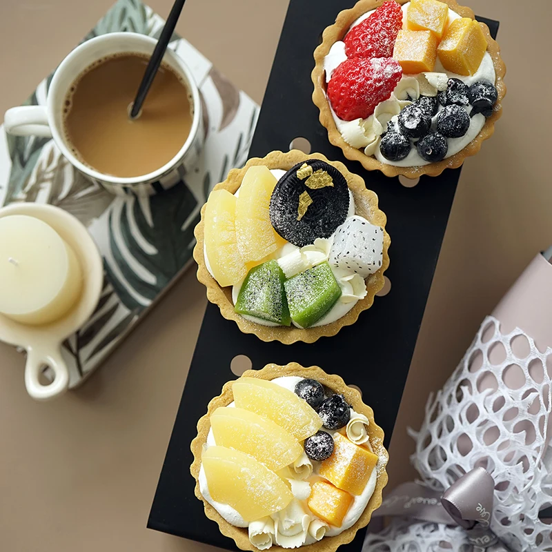 SWEETGO Dirbtinių vaisių pyragas netikrą desertas molio vaisių pyragas modelis tortas parduotuvės vitrina Braškių flans keksas