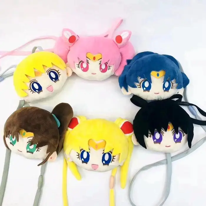 Sailor Moon Cosplay Žaislai Sailor Moon Duomenys Chibiusa,Ami Mizuno ,Rei Hino ,Kinas Makoto Pliušinis Kuprinė Vaikams Crossbody Krepšys