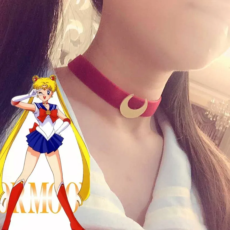 Sailor Moon Kostiumas Apykaklės, Karoliai Aksomo diržu, Anime cosplay Kostiumų priedai Prop