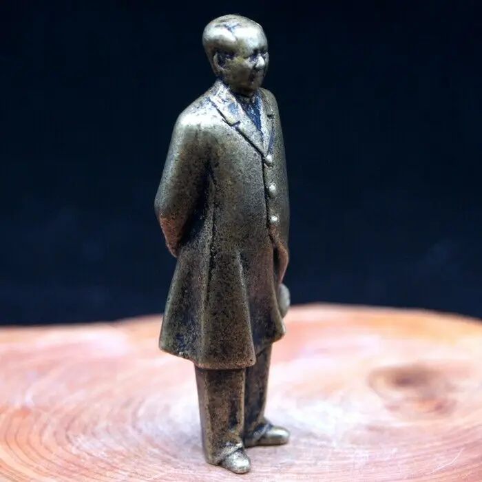 Senas Kinų Reta Kolekcinė Žalvario Rankų Darbas Kinijos Lyderis Mao Dzedunas Statula