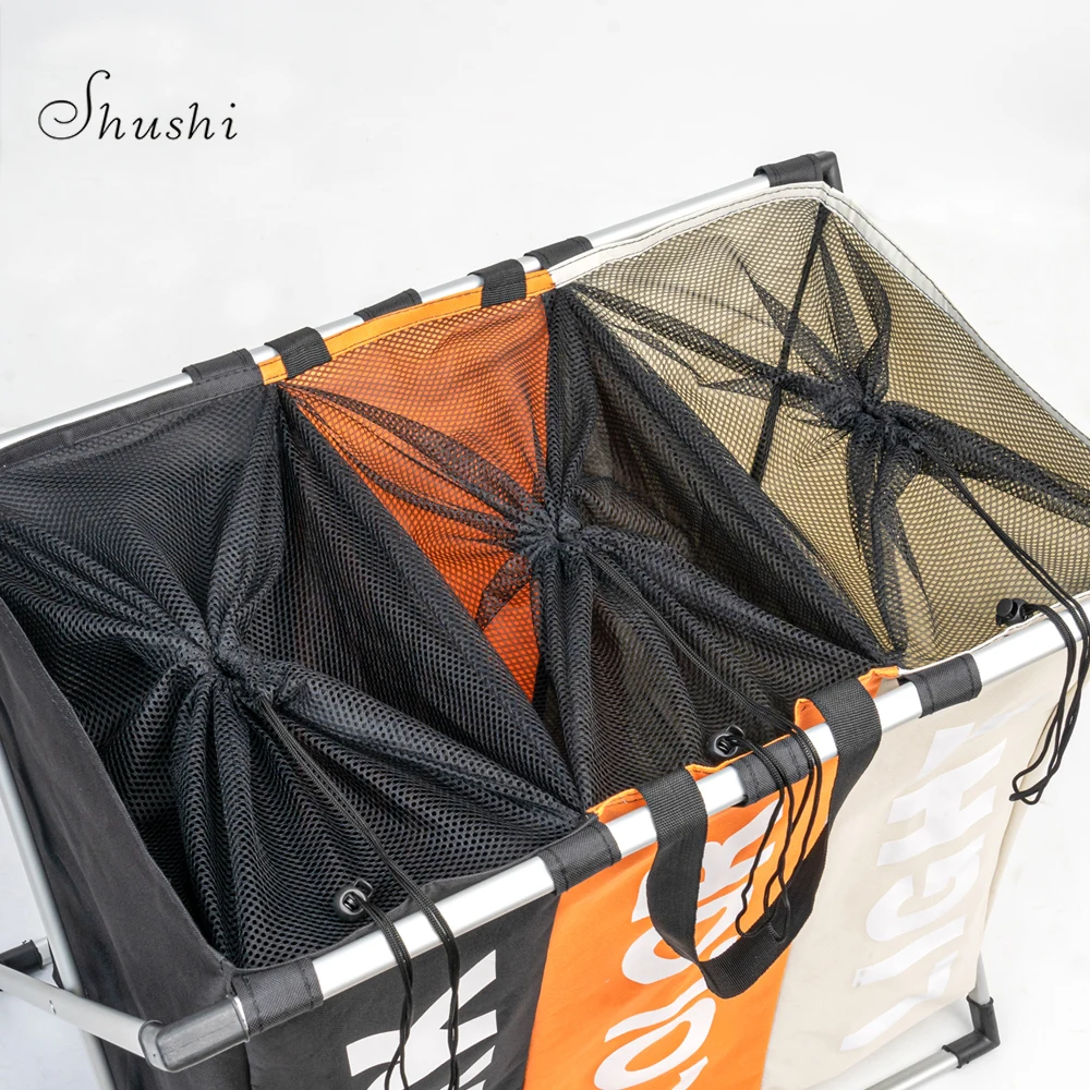 Shushi Vandeniui namų skalbinių Krepšį, oksfordo išardomi skalbinių krepšį, metalo purvinas audinio saugojimo Nešiojamų skalbimo organizacija