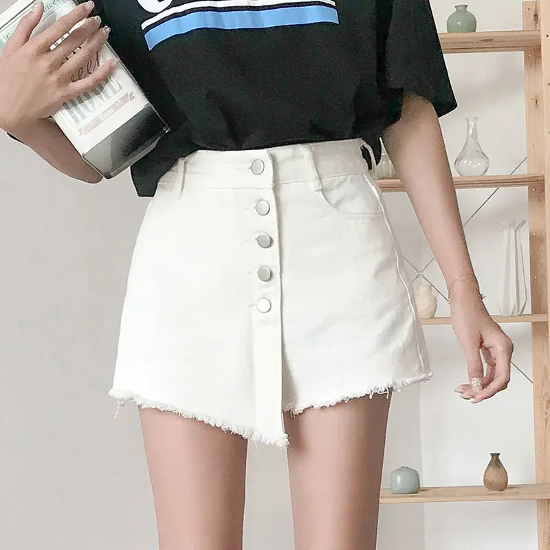 Sijonai Moterims Džinsinio Vieną Krūtinėmis Mygtukai Kišenės Atsitiktinis Korėjos Stiliaus Aukštos Kokybės Mini Mokyklos Studentų Dienos Moteriški Streetwear
