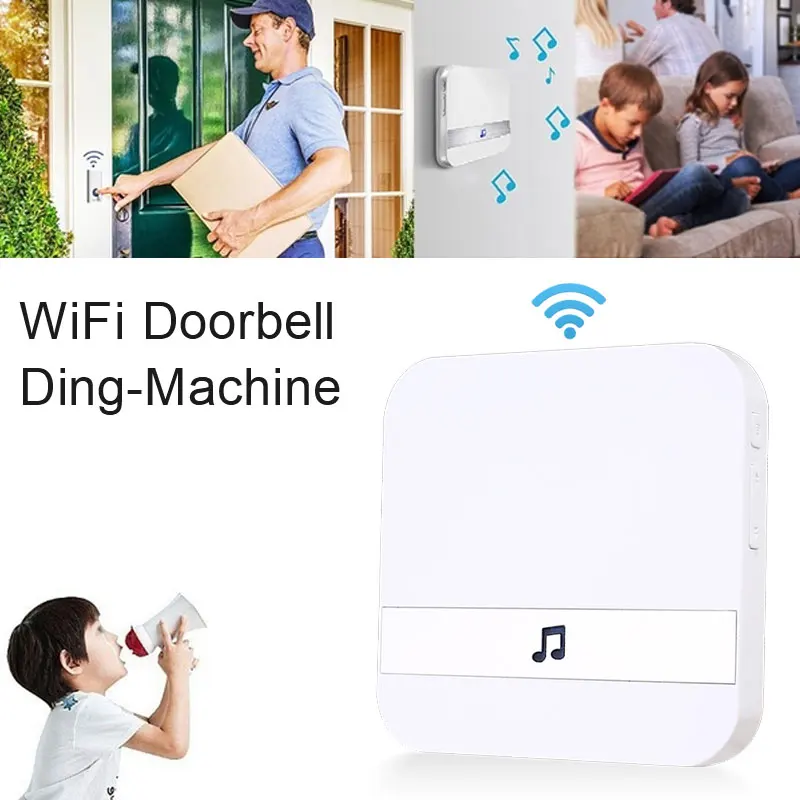 Smart Doorbell Imtuvas Dingdong Mašina Plug-In Varpelių Vaizdo Doorbell 433.0 MHz Balso Patarimai Universal House Doorbell Vandeniui