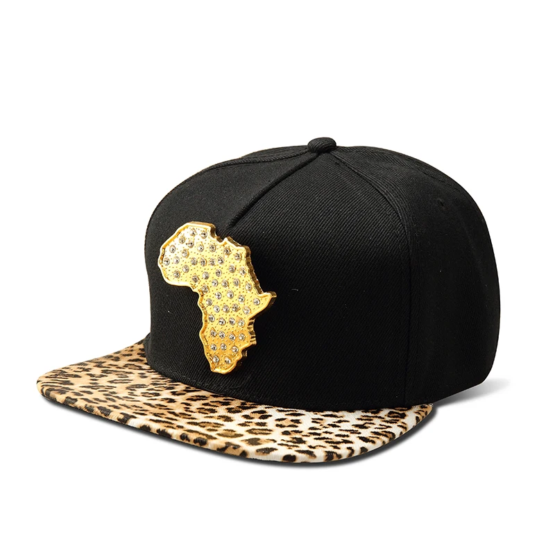 Snapback Skrybėlės Bling Metalo Aukso Pietų Afrikos Žemėlapis Mados Beisbolo kepuraitę Hip-Hop Vyrams, Moterims Atsitiktinis Kraštų Kaulų Kepurės