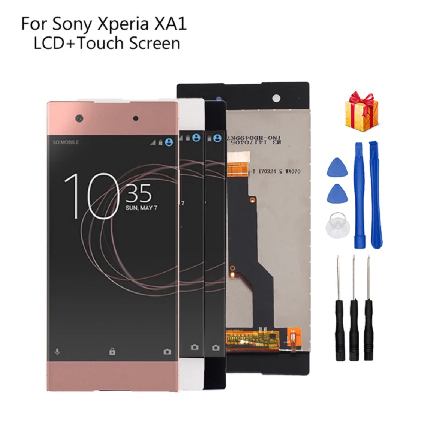 Sony Xperia XA1 LCD Ekranas skaitmeninis keitiklis Asamblėjos Sony XA1 G3116 G3121 G3112 Ekranu LCD Telefono Dalys Nemokamus Įrankius