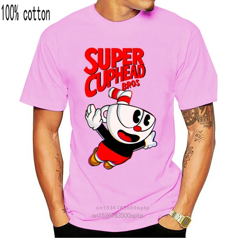 Super Cuphead Bros Juokingi Video Žaidimas, T-Shirt Vasara O-Kaklo Marškinėliai, Topai