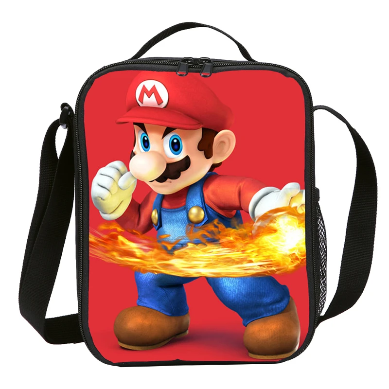 Super Mario Nešiojamų Šilumos Pietūs Maišą, Mergaitėms, Vaikams, Merginos Peties Maisto Picnic Cooler Bag Izoliuoti Priešpiečių Dėžutė Talpykla
